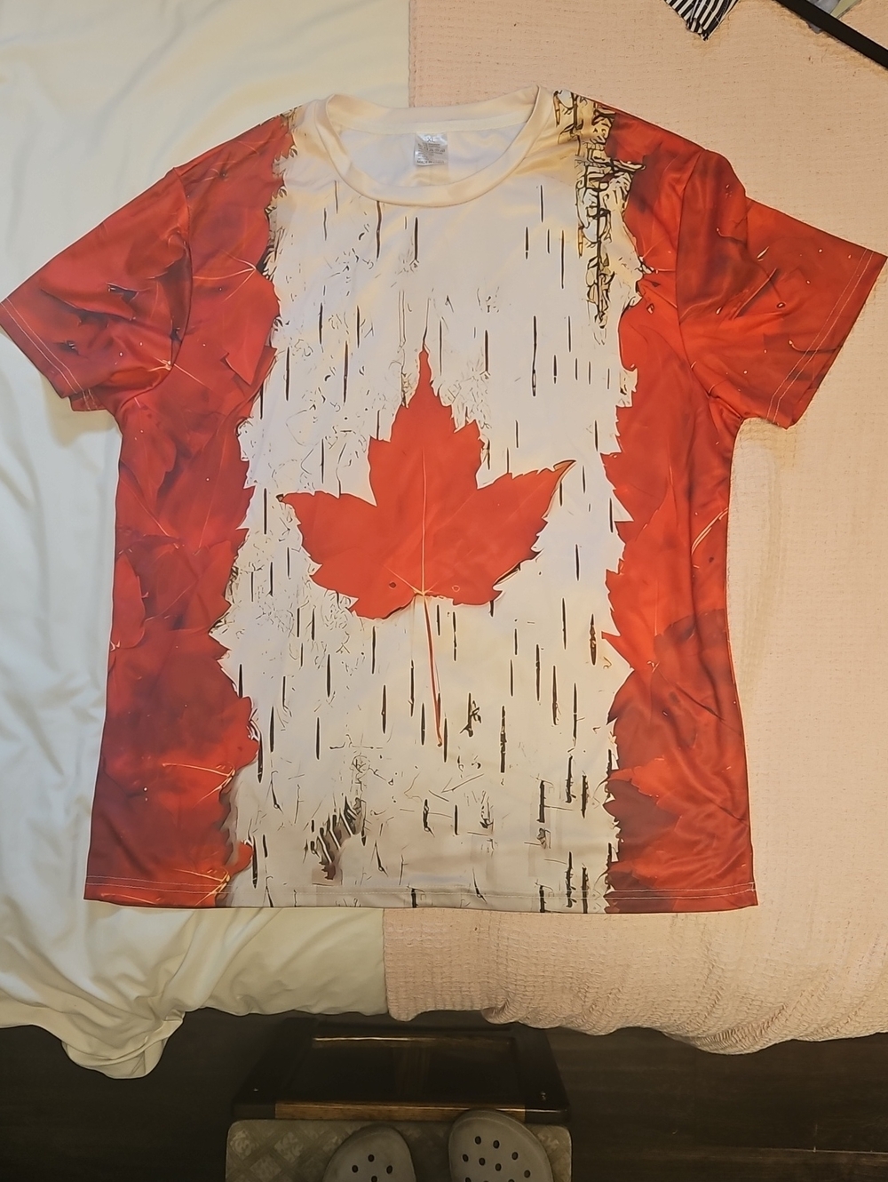 Kids Red Maple Leaf Graphic Tee
